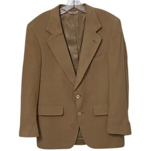 Bill Blass Vintage Tan Cashmere Blazer Jacket Mens Size 40S? Made in USA